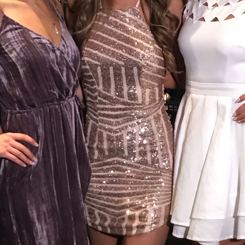 Short gold homecoming dress